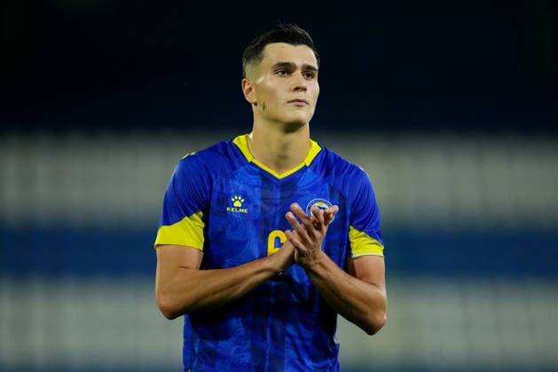European Championship, EM, Europameisterschaft Qualifier: The Netherlands U21, U 21 v Bosnia and Herzegovina U21 Doetinchem - Emin Kujovic of Bosnia and Herzegovina U21 looks dejected after the 4-0 defeat during the eigth qualification round of the 2026 2027 European Championship Qualifier. The match is set between The Netherlands U21 and Bosnia and Herzegovina U21 at De Vijverberg on 6 October 2026 in Doetinchem, Netherlands. (Hero Images Yannick Verhoeven) Copyright: xYannickxVerhoevenx