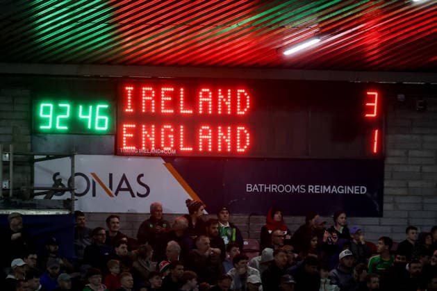 2027 UEFA Under 21 European Qualifier, Munster FA Turner s Cross, Cork 6 10 2026 Republic of Ireland vs England A view of the score at full time A view of the score at full time 6 10 2026  Copyright: xx AC011237