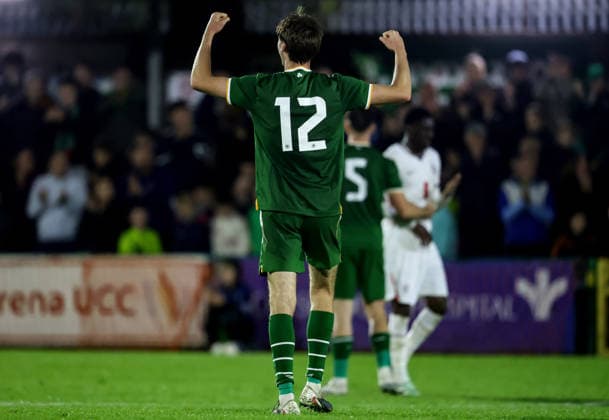 2027 UEFA Under 21 European Qualifier, Munster FA Turner s Cross, Cork 6 10 2026 Republic of Ireland vs England Ireland s Cathal McCarthy celebrates after the match Cathal McCarthy celebrates after the match 6 10 2026  Copyright: xx AC011265