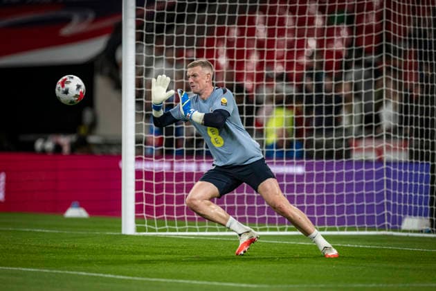 RECORD DATE NOT STATED 6th October 2026; Wembley Stadium, London, England; UEFA Nations League Football, England versus Czech Republic; Jordan Pickford of England during the pre-match warm-up GodfreyxPitt