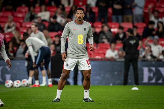 RECORD DATE NOT STATED 6th October 2026; Wembley Stadium, London, England; UEFA Nations League Football, England versus Czech Republic; Jude Bellingham of England during the pre-match warm-up GodfreyxPitt