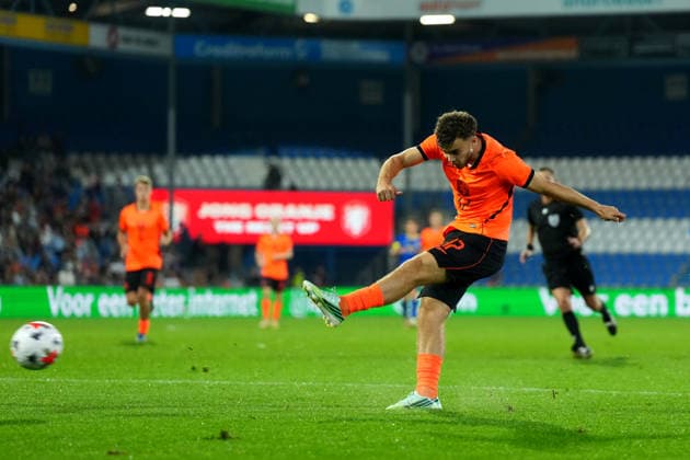 European Championship, EM, Europameisterschaft Qualifier: The Netherlands U21, U 21 v Bosnia and Herzegovina U21 Doetinchem - Aymen Sliti of The Netherlands U21 scores his team s first goal (1-0) during the eigth qualification round of the 2026 2027 European Championship Qualifier. The match is set between The Netherlands U21 and Bosnia and Herzegovina U21 at De Vijverberg on 6 October 2026 in Doetinchem, Netherlands. (Hero Images Yannick Verhoeven) Copyright: xYannickxVerhoevenx