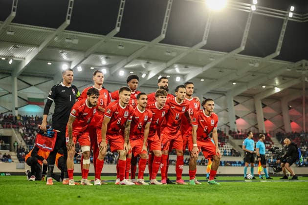06.10.2026, LUX, Fussball, Herren, Nations League, 4. Spieltag, Luxemburg vs. Bulgarien Mannschaftsbild Luxemburg vor dem Anpfiff der Partie Luxembourg Stade de Luxembourg Gasperich Luxembourg Copyright: xNordphoto Schwarzx