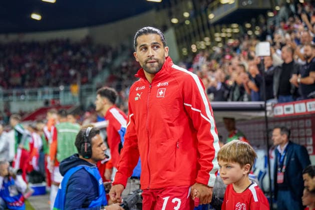 Fussball UEFA Nations League 2026 - 2027, 4. Spieltag - Schweiz vs Nordmazedonien - Thermoplan Arena (Luzern): Ricardo Rodriguez (Schweiz, 13) Mimik, Gesichtsausdruck, Emotion Copyright: xJOERANxSTEINSIEKx