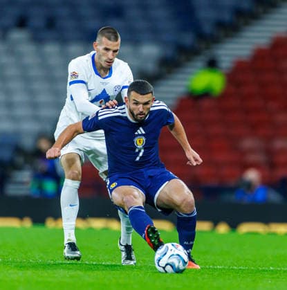 06.10.2026 Scotland v Slovenia, UEFA Nations League, League B Group 1 : John McGinn and David Zec  Copyright: xKennyxRamsay.Scotlandx NINTCHDBPICT001113835385