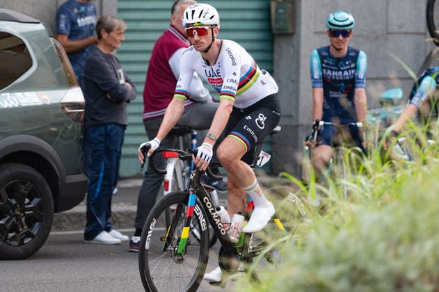 CYCLING - Road cycling, Rad, Radsport, Strasse - Tre Valli Varesine Photo by IPA ABACAPRESS.COM89374867 - Brandon Mcnulty of UAE TEAM EMIRATES XRG at the start of the 2026 Tre Valli Varesine in Busto Arsizio, Italy, on October 6, 2026 Varese Italy  Copyright: xIPAxSport ABACAx