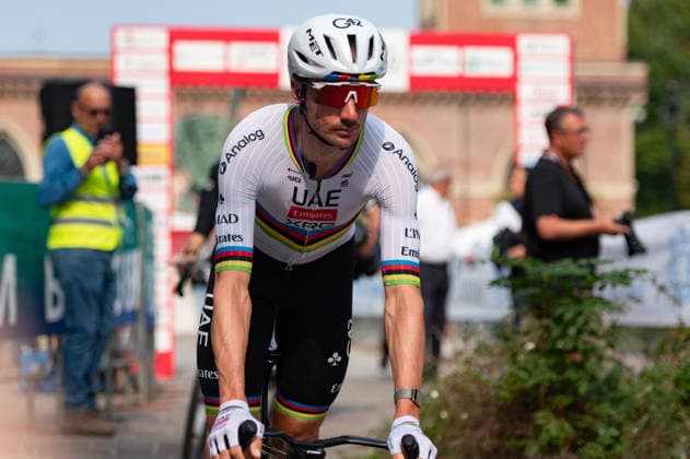 CYCLING - Road cycling, Rad, Radsport, Strasse - Tre Valli Varesine Photo by IPA ABACAPRESS.COM89374878 - Brandon Mcnulty of UAE TEAM EMIRATES XRG at the start of the 2026 Tre Valli Varesine in Busto Arsizio, Italy, on October 6, 2026 Varese Italy  Copyright: xIPAxSport ABACAx