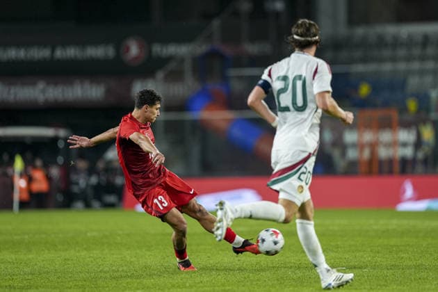 Turkiye v Hungary - UEFA EURO, EM, Europameisterschaft,Fussball Under-21 ISTANBUL, TURKIYE - OCTOBER 6: Emirhan Boz (13) of Turkiye in action during the UEFA European Under-21 Championship qualifiers Group H match between Turkiye and Hungary at Basaksehir Fatih Terim Stadium in Istanbul, Turkiye, on October 6, 2026. Arife Karakum Anadolu Istanbul Turkey. Editorial use only. Please get in touch for any other usage.  Copyright: x2026xAnadoluxArifexKarakumx