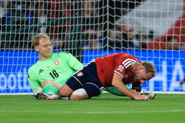 England v Czechia - UEFA Nations League 2026 27 Group A3 MD4 Stepan Chaloupek of Czechia reacts after scoring own goal past Lukas Hornicek goalkeeper of Czechia during the UEFA Nations League 2026 27 group phase match between England and Czechia at Wembley Stadium on October 6, 2026 in London, England. London Wembley Stadium England United Kingdom Copyright: xAllstarxPicturexLibraryxLtdx