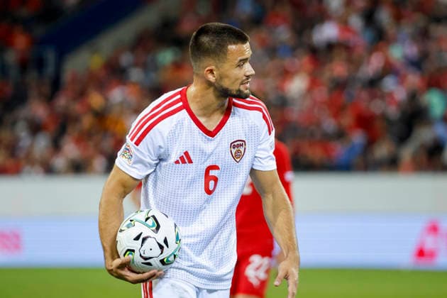 Visar Musliu (Nordmazedonien, 06) , Schweiz, UEFA , Nations League, Matchday 4, Schweiz vs. Nordmazedonien, 06.10.2026, Luzern Swissporarena Schweiz Copyright: xGrantxHubbsx