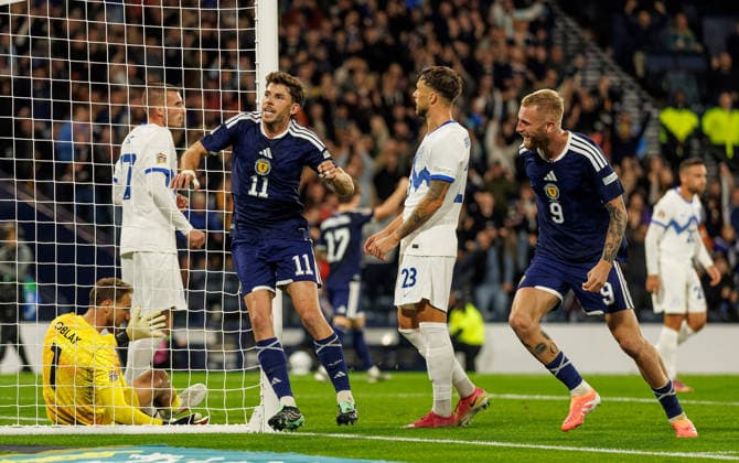 05.10.2026: Scotland v Slovenia: Ryan Christie of Scotland scores with a backheel and celebrates  Copyright: xWilliexVassx NINTCHDBPICT001113840196