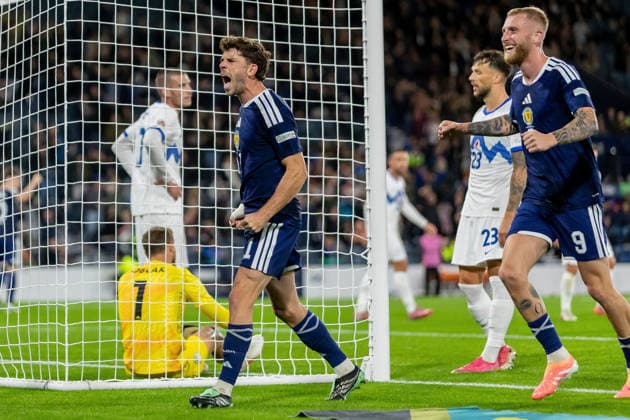 Scotland v Slovenia, UEFA Nations League GOAL! 1-0 Ryan Christie of Scotland national team, Nationalteam celebrates the opening goal during the UEFA Nations League League B Group B1 between Scotland and Slovenia. Barclays Hampden, Hampden Park, Glasgow, Scotland. 6 October 2026. Hampden Park Barclays Hampden Glasgow Scotland Editorial use only , Copyright: xColinxPoultneyx PSI-24964-0013