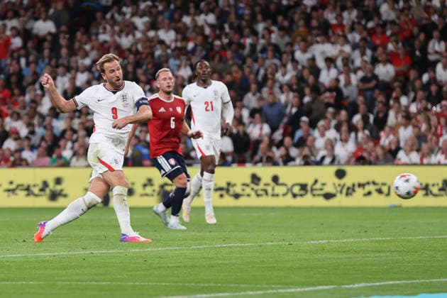 England v Czechia UEFA Nations League Harry Kane of England scores his sides 2nd goal during the UEFA Nations League match at Wembley Stadium, London 06 10 2026 UK Newspapers OUT Copyright: xPaulxChestertonx FIL-24030-0010
