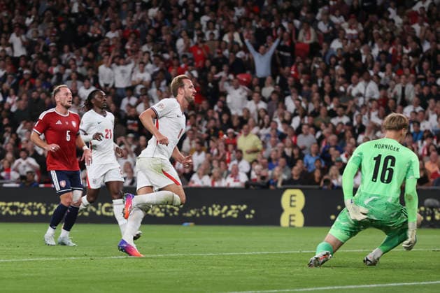 England v Czechia UEFA Nations League Harry Kane of England celebrates scoring his sides 2nd goal during the UEFA Nations League match at Wembley Stadium, London 06 10 2026 UK Newspapers OUT Copyright: xPaulxChestertonx FIL-24030-0011