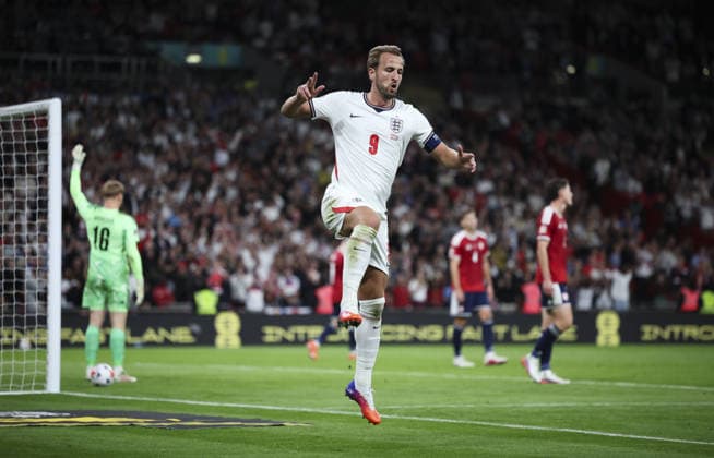 England v Czech Republic, UEFA Nations League, League A - Group 3 London, UK: England v Czech Republic, UEFA Nations League, League A - Group 3, Wembley Stadium. 6 October 2026 Photograph by Marc Aspland for The Times & The Sunday Times Harry Kane of England celebrates scoring his teams 2nd goal 2-0  Copyright: xMarcxAsplandx NINTCHDBPICT001113841872