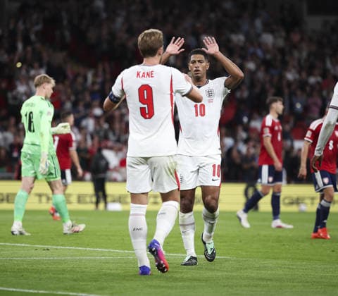 England v Czech Republic, UEFA Nations League, League A - Group 3 London, UK: England v Czech Republic, UEFA Nations League, League A - Group 3, Wembley Stadium. 6 October 2026 Photograph by Marc Aspland for The Times & The Sunday Times Harry Kane of England celebrates scoring his teams 2nd goal 2-0  Copyright: xMarcxAsplandx NINTCHDBPICT001113841963