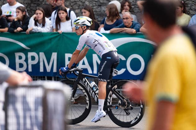 IPA89376380 - Einer Rubio of Movistar Team at the start of the 2026 Tre Valli Varesine in Busto Arsizio, Italy, on October 6, 2026  Copyright: xSilviaxColombo IPAxSportx xx IPA89376380