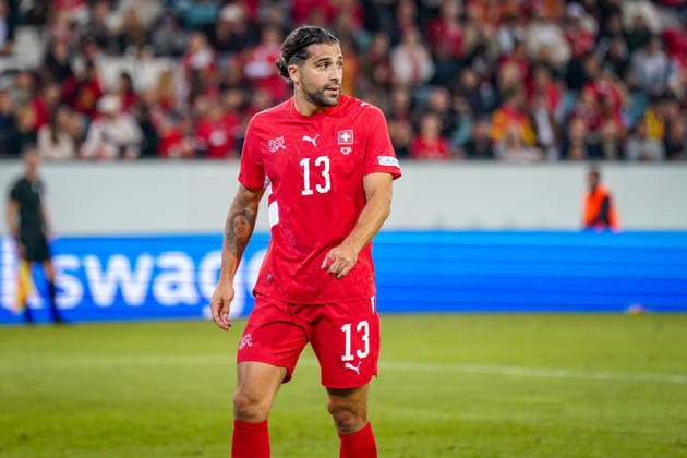 Fussball UEFA Nations League 2026 - 2027, 4. Spieltag - Schweiz vs Nordmazedonien - Thermoplan Arena (Luzern): Ricardo Rodriguez (Schweiz, 13) Copyright: xJOERANxSTEINSIEKx