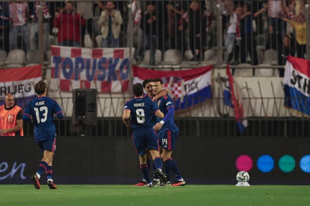 Ivan Perisic seen celebrating after scoring goal during Nations League Division A game between National teams of Croatia and Spain (Grzegorz Wajda Ball Raw Images) Zenica Biline Polje Bosnia and Herzegovina Copyright: xGrzegorzxWajdax grzegorzwajda_croatia_spain_2627-12