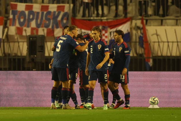 SPLIT, CROATIA - OCTOBER 06: Players of Croatia national team, Nationalteam celebrate after the first goal scored by Ivan Perisic (not in the picture) during the UEFA Nations League Group A3 match between Croatia and Spain at Stadion Poljud on October 06, 2026 in Split, Croatia. Photo SFSI Croatia national team v Spain National team - UEFA Nations League 2026 27 Copyright: xSFSIx