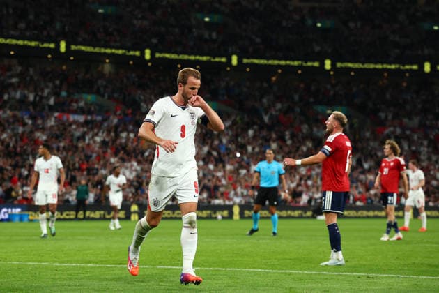 UEFA Nations League: England v Czech Republic LONDON, UK - 6th Oct 2026: Harry Kane of England celebrates scoring his side s second goal during the UEFA Nations League Group A3 match between England and Czech Republic at Wembley Stadium London Wembley Stadium England United Kingdom Copyright: xCraigxMercerx xPeakxActionxPhotosx