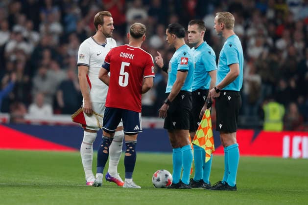 England v Czechia UEFA Nations League Harry Kane of England and Vladimir Coufal of Czechia before the UEFA Nations League match at Wembley Stadium, London 06 10 2026 UK Newspapers OUT Copyright: xPaulxChestertonx FIL-24030-0017