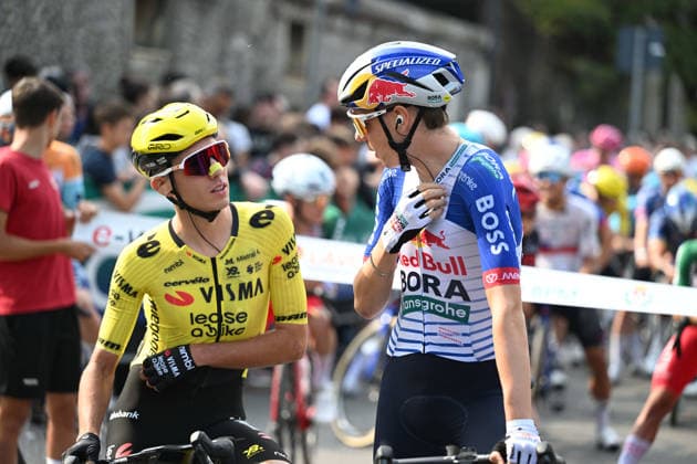 06-10-2026 Tre Valli Varesine; 2026, Red Bull - Bora Hansgrohe; 2026, Visma - Lease A Bike; Finn, Lorenzo Mark; Piganzoli, Davide; Busto Arsizio; 