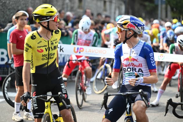 06-10-2026 Tre Valli Varesine; 2026, Red Bull - Bora Hansgrohe; 2026, Visma - Lease A Bike; Finn, Lorenzo Mark; Piganzoli, Davide; Busto Arsizio; 