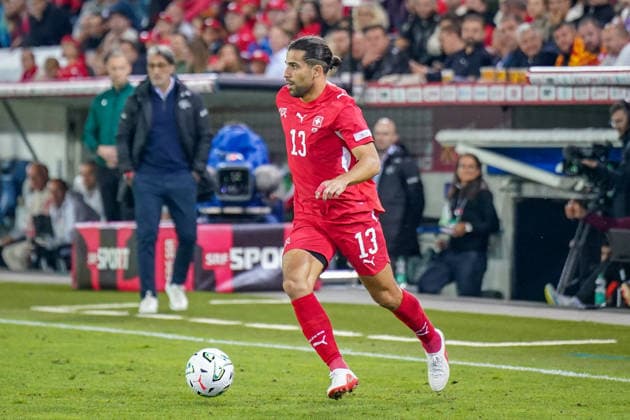 Fussball UEFA Nations League 2026 - 2027, 4. Spieltag - Schweiz vs Nordmazedonien - Thermoplan Arena (Luzern): Ricardo Rodriguez (Schweiz, 13) Copyright: xJOERANxSTEINSIEKx