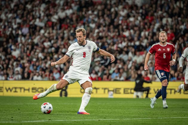 RECORD DATE NOT STATED 6th October 2026; Wembley Stadium, London, England; UEFA Nations League Football, England versus Czech Republic; Harry Kane of England scores in the 40th minute to make the score 2-0 GodfreyxPitt