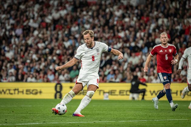 RECORD DATE NOT STATED 6th October 2026; Wembley Stadium, London, England; UEFA Nations League Football, England versus Czech Republic; Harry Kane of England scores in the 40th minute to make the score 2-0 GodfreyxPitt