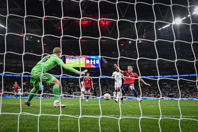 RECORD DATE NOT STATED 6th October 2026; Wembley Stadium, London, England; UEFA Nations League Football, England versus Czech Republic; Vladimir Coufal of Czech Republic scores past his own goalkeeper Lukas Hornicek in the 27th minute to make the score 1-0 GodfreyxPitt