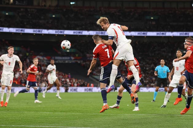 England v Czechia 06 October 2026, Wembley - UEFA Nations League - England v Czechia - Harry Kane of England scores the third goal for his team with a header from a corner kick - Photo: Jacques Feeney Offside. London UK Copyright: xJacquesxFeeneyx xOffsidexOffside