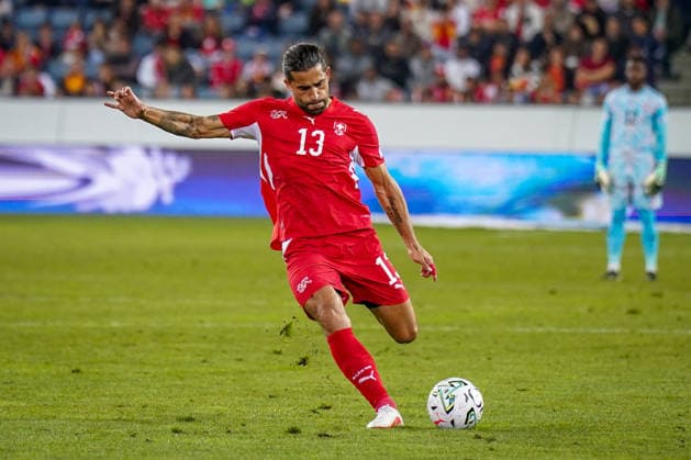 Fussball UEFA Nations League 2026 - 2027, 4. Spieltag - Schweiz vs Nordmazedonien - Thermoplan Arena (Luzern): Ricardo Rodriguez (Schweiz, 13) Copyright: xJOERANxSTEINSIEKx