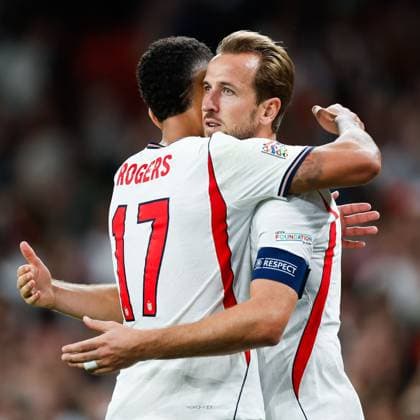 Harry Kane of England celebrates scoring his teams third goal with Jude Bellingham of England England v Czechia, UEFA Nations League, Football, Wembley Stadium, London, UK - 06 Oct 2026London Wembley Stadium United Kingdom  Copyright: xMattxImpey Shutterstockx 17188908eh