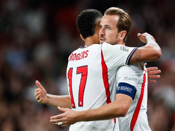 Harry Kane of England celebrates scoring his teams third goal with Jude Bellingham of England England v Czechia, UEFA Nations League, Football, Wembley Stadium, London, UK - 06 Oct 2026London Wembley Stadium United Kingdom  Copyright: xMattxImpey Shutterstockx 17188908ei