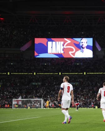 England v Czech Republic, UEFA Nations League, League A - Group 3 London, UK: England v Czech Republic, UEFA Nations League, League A - Group 3, Wembley Stadium. 6 October 2026 Photograph by Marc Aspland for The Times & The Sunday Times Harry Kane of England scores and celebrates scoring his 2nd and his teams 3rd goal 3-0  Copyright: xMarcxAsplandx NINTCHDBPICT001113850707