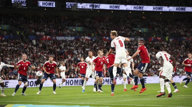 England v Czech Republic, UEFA Nations League, League A - Group 3 London, UK: England v Czech Republic, UEFA Nations League, League A - Group 3, Wembley Stadium. 6 October 2026 Photograph by Marc Aspland for The Times & The Sunday Times Harry Kane of England scores and celebrates scoring his 2nd and his teams 3rd goal 3-0  Copyright: xMarcxAsplandx NINTCHDBPICT001113850936