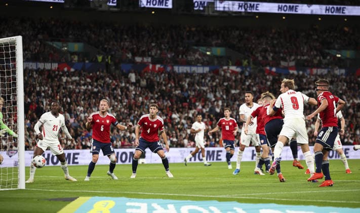 England v Czech Republic, UEFA Nations League, League A - Group 3 London, UK: England v Czech Republic, UEFA Nations League, League A - Group 3, Wembley Stadium. 6 October 2026 Photograph by Marc Aspland for The Times & The Sunday Times Harry Kane of England scores and celebrates scoring his 2nd and his teams 3rd goal 3-0  Copyright: xMarcxAsplandx NINTCHDBPICT001113851066
