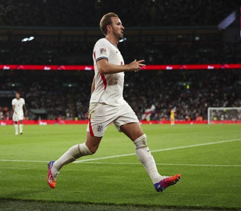 England v Czech Republic, UEFA Nations League, League A - Group 3 London, UK: England v Czech Republic, UEFA Nations League, League A - Group 3, Wembley Stadium. 6 October 2026 Photograph by Marc Aspland for The Times & The Sunday Times Harry Kane of England scores and celebrates scoring his 2nd and his teams 3rd goal 3-0  Copyright: xMarcxAsplandx NINTCHDBPICT001113851306