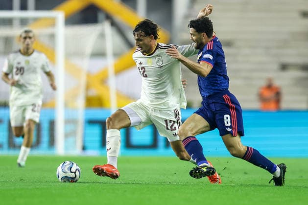 Croatia v Spain - UEFA Nations League 2026 27 Group A3 MD4 Marc Pubill of Spain and Mateo Kovacic of Croatia competes for the ball during the UEFA Nations League 2026 27 group phase match between Croatia and Spain at Stadion Poljud on October 6, 2026 in Split, Croatia.  SanjinxStrukic PIXSELL