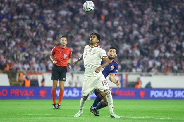 Croatia v Spain - UEFA Nations League 2026 27 Group A3 MD4 Lamine Yamal of Spain and Mateo Kovacic of Croatia competes for the ball during the UEFA Nations League 2026 27 group phase match between Croatia and Spain at Stadion Poljud on October 6, 2026 in Split, Croatia.  SanjinxStrukic PIXSELL