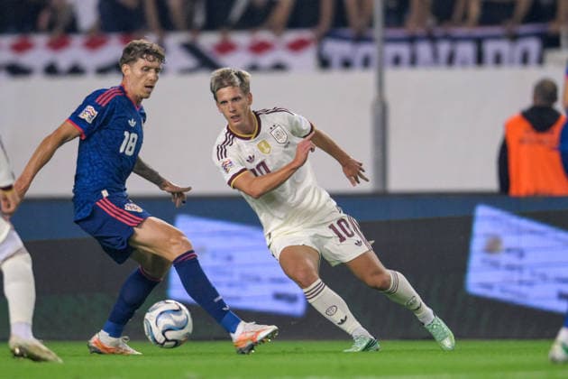 Croatia v Spain - UEFA Nations League 2026 27 Group A3 MD4 Kristijan Jakic of Croatia and Dani Olmo of Spain competes for the ball during the UEFA Nations League 2026 27 group phase match between Croatia and Spain at Stadion Poljud on October 6, 2026 in Split, Croatia.  IgorxSoban PIXSELL