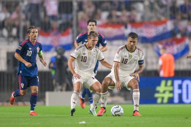 Croatia v Spain - UEFA Nations League 2026 27 Group A3 MD4 Dani Olmo and Rodrigo Hernandez of Spain during the UEFA Nations League 2026 27 group phase match between Croatia and Spain at Stadion Poljud on October 6, 2026 in Split, Croatia.  IgorxSoban PIXSELL