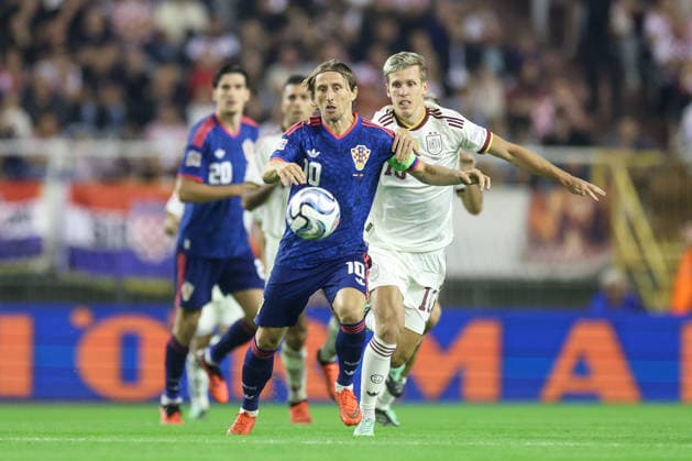 Croatia v Spain - UEFA Nations League 2026 27 Group A3 MD4 Luka Modric of Croatia and Dani Olmo of Spain competes for the ball during the UEFA Nations League 2026 27 group phase match between Croatia and Spain at Stadion Poljud on October 6, 2026 in Split, Croatia.  SanjinxStrukic PIXSELL