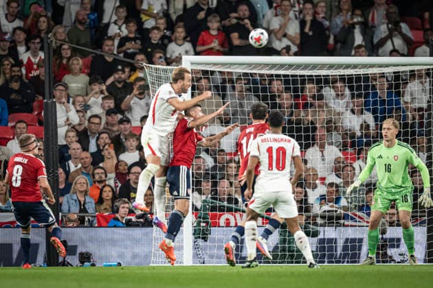 RECORD DATE NOT STATED 6th October 2026; Wembley Stadium, London, England; UEFA Nations League Football, England versus Czech Republic; Harry Kane of England scores in the 57th minute to make the score 3-0 GodfreyxPitt