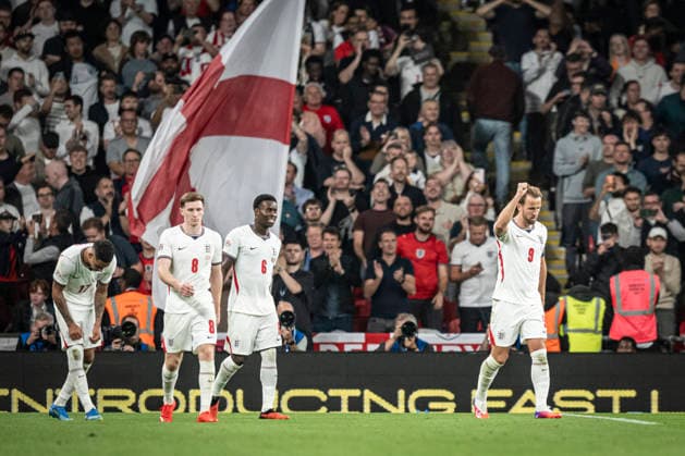 RECORD DATE NOT STATED 6th October 2026; Wembley Stadium, London, England; UEFA Nations League Football, England versus Czech Republic; Harry Kane of England celebrates scoring in the 57th minute to make the score 3-0 GodfreyxPitt
