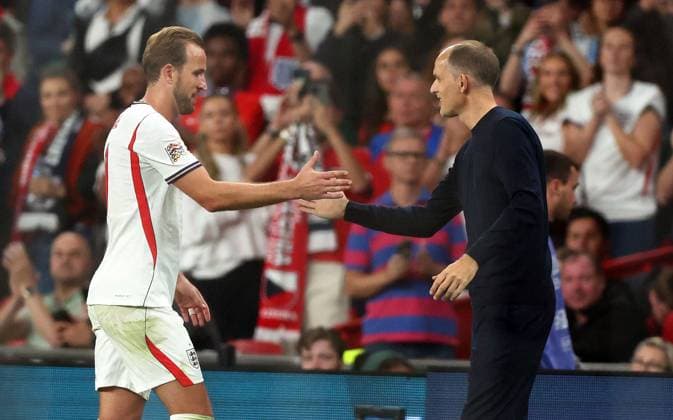 England manager Thomas Tuchel shakes the hand of Harry Kane of England as he is substituted England v Czechia, UEFA Nations League, Football, Wembley Stadium, London, UK - 06 Oct 2026London Wembley Stadium United Kingdom  Copyright: xKieranxMcManus Shutterstockx 17188818bd