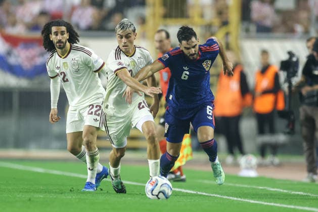 Croatia v Spain - UEFA Nations League 2026 27 Group A3 MD4 Pedri of Spain and Josip Sutalo of Croatia competes for the ball during the UEFA Nations League 2026 27 group phase match between Croatia and Spain at Stadion Poljud on October 6, 2026 in Split, Croatia.  SanjinxStrukic PIXSELL