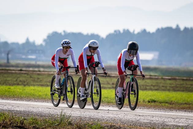 Bulgaria: UEC Road cycling, Rad, Radsport, Strasse European Championships - Ljubljana 2026 VENKOVA Daria - IVANOVA Radost - DIMITROVA IVANOVA Ivet ( BUL ) Bulgaria Querformat - quer - horizontal - Landscape - Event Veranstaltung: UEC Road Cycling European Championships 2026 Ljubljana - Category Kategorie: Cycling - Road Cycling European Championships - Mixed Relay Men and Women Junior U19 - Location Ort: Europe Slovenia - Sencur - Å enÄur - Discipline: Mixed Relay ( MR ) - Distance: 44 km - Date Datum: 06.10.2026 Tuesday Day 4 -